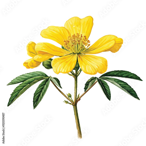 Tanners Cassia watercolor illustration. Hand drawn underwater element design. Artistic vector marine design element. Illustration for greeting cards, printing and other design projects.
