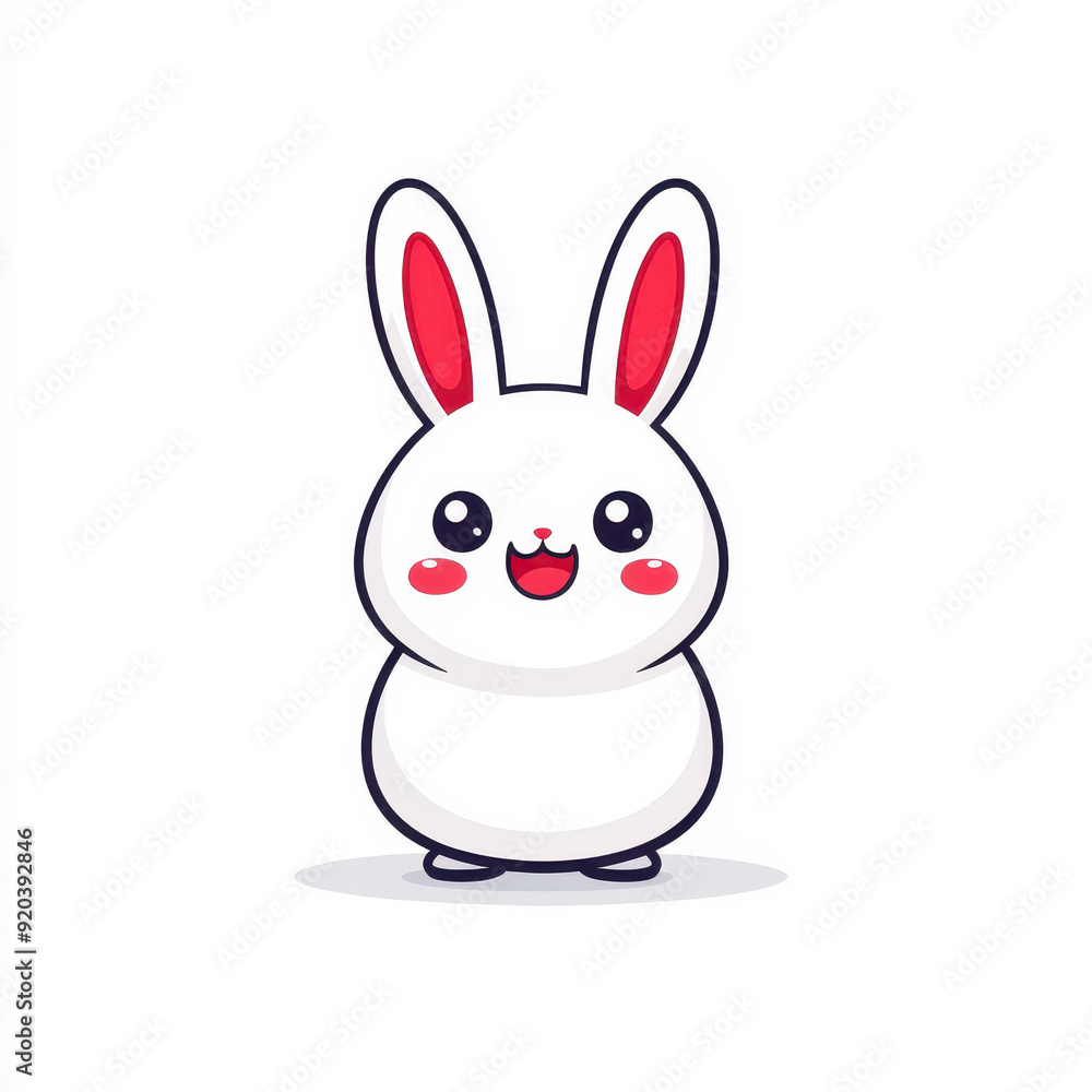 Obraz premium Fun and playful minimalist cartoon character design, perfect for brightening any white background space with charm.