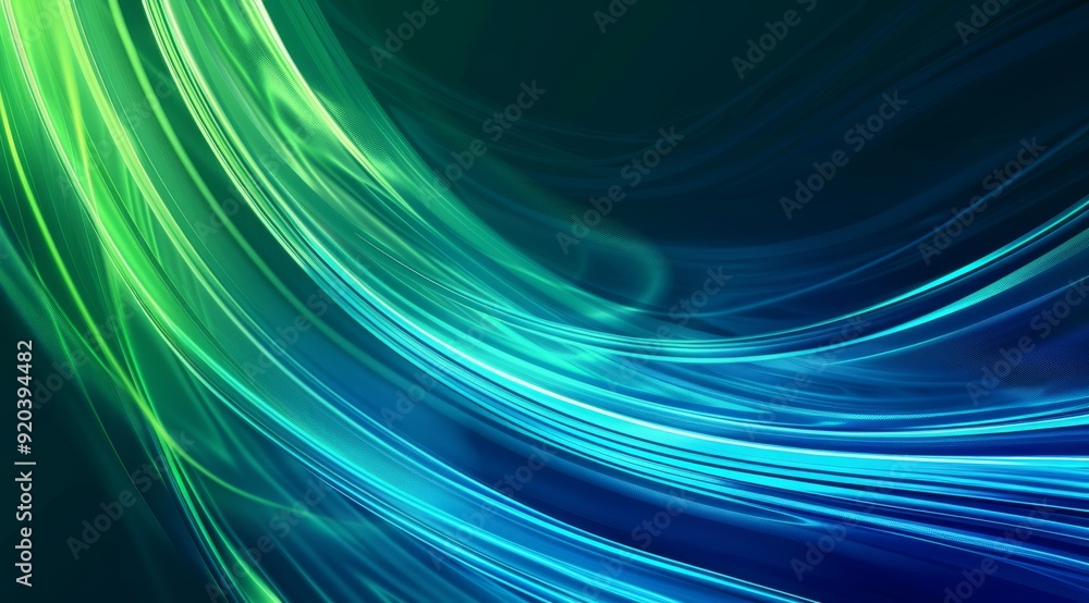 Dynamic abstract waves in blue and green hues evoke a captivating feeling of motion and fluidity in design Dynamic abstract waves in blue and green hues evoke a captivating feeling of motion and fluidity in design