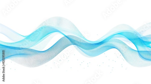 Wallpaper Mural Abstract Blue Waves on White Background Torontodigital.ca
