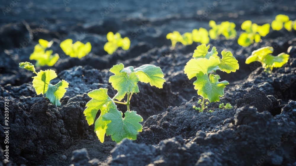 Volcanic vineyard at sunset. Grapes harvest in autumn season. Landscape in Lanzarote, Geria, Tuscany, Italy, Spain, Europe. High quality photo Volcanic vineyard at sunset. Grapes harvest in autumn season. Landscape in Lanzarote, Geria, Tuscany, Italy, Spain, Europe. High quality photo