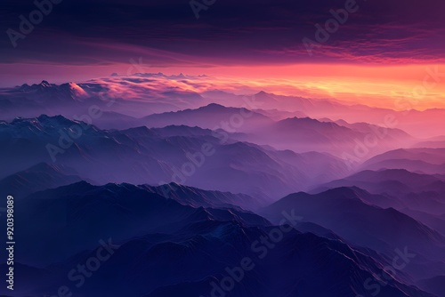 Mountain Range at Sunset