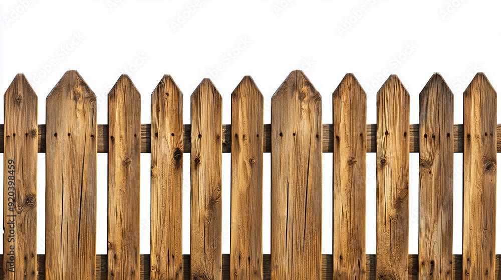 Wooden Fence Isolated on White Background Wooden Fence Isolated on White Background