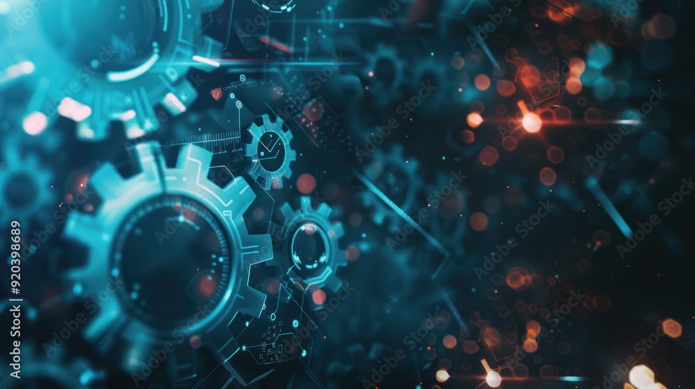 Abstract Digital Gear Background Abstract Digital Gear Background
