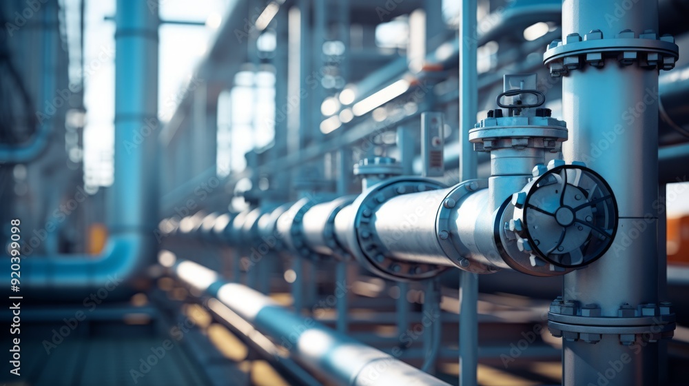 Gas control equipment with big pipes. Natural gas supplies. Neural network ai generated art Gas control equipment with big pipes. Natural gas supplies. Neural network ai generated art