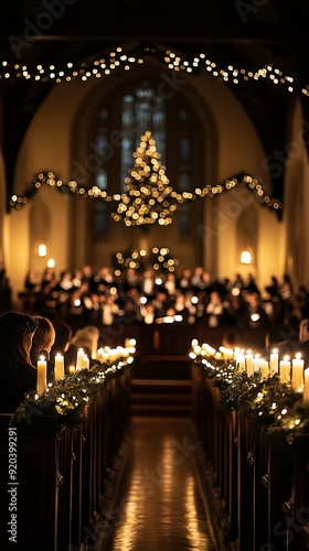Obraz na płótnie Christmas Choir Performance in a Church w salonie
