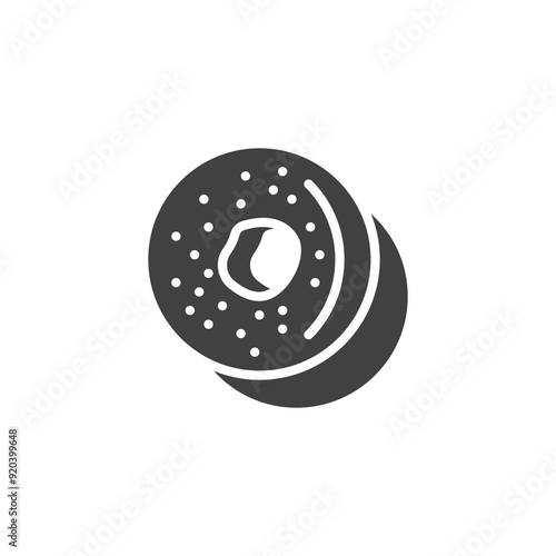 Round bagel with a hole in the center vector icon