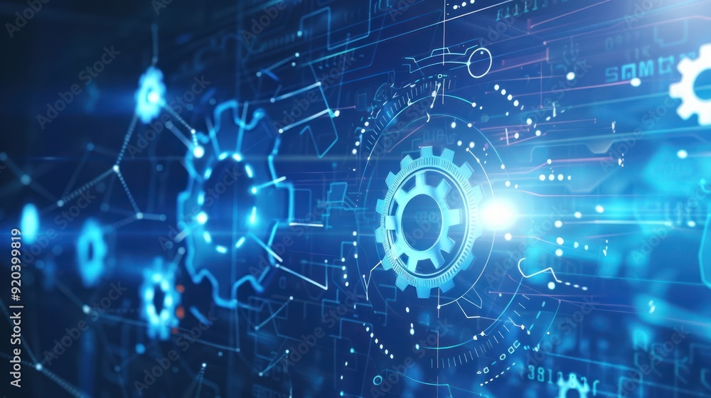 Abstract Gear Network Technology Illustration Abstract Gear Network Technology Illustration