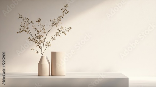 Wallpaper Mural Serene minimalist scene with geometric cones in earthy tones, evoking a sense of tranquility and balance. Torontodigital.ca