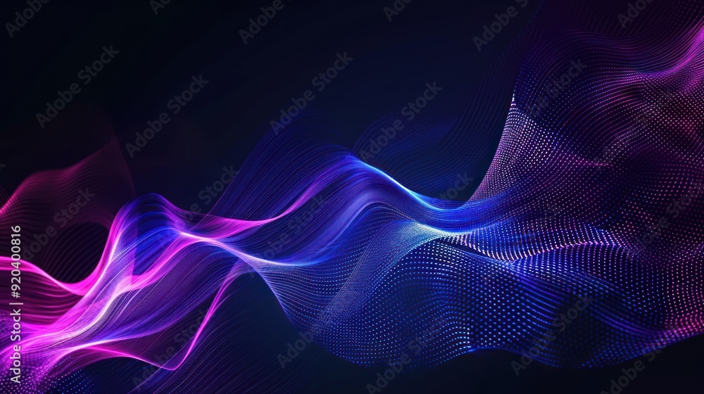 Abstract Digital Wave with Blue and Pink Hues Abstract Digital Wave with Blue and Pink Hues