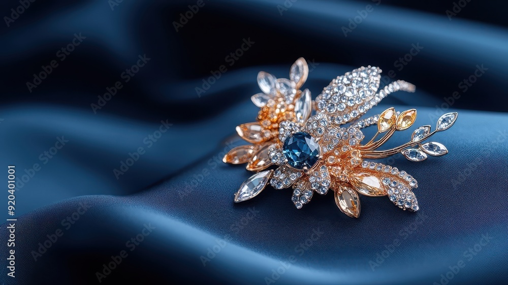 Fototapeta premium High-end fashion accessory with dazzling rhinestones and sequins, illuminated to emphasize luxurious, sparkling details.