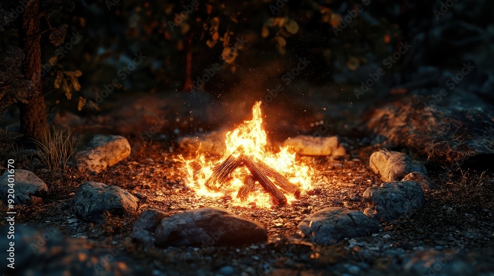 A Campfire Burning Brightly in a Dark Forest A Campfire Burning Brightly in a Dark Forest