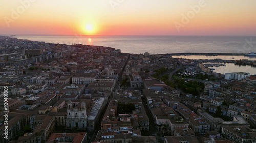 Wallpaper Mural Catania, sicily at sunset with historic buildings and coastline in view, aerial view Torontodigital.ca