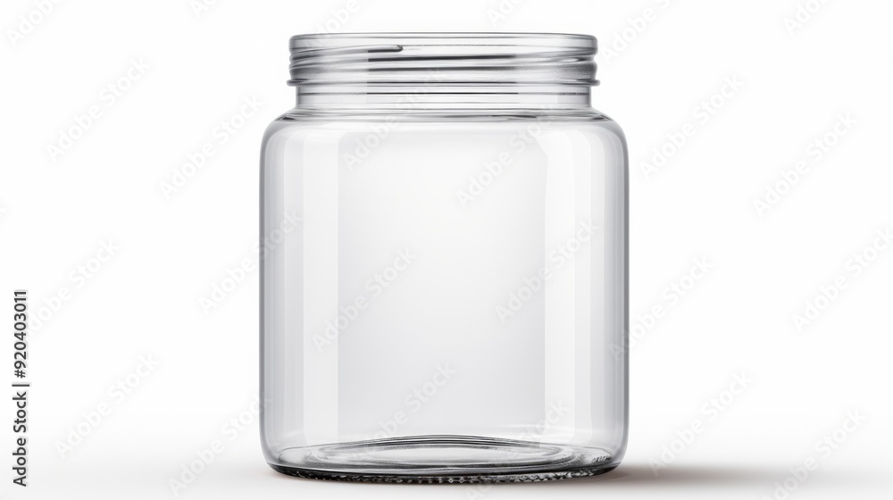Glass jar isolated on white background. Neural network ai generated art Glass jar isolated on white background. Neural network ai generated art
