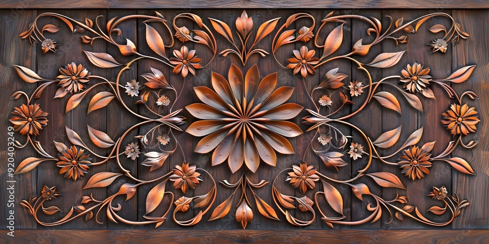Malay motif with intricate floral designs and geometric precision Malay motif with intricate floral designs and geometric precision
