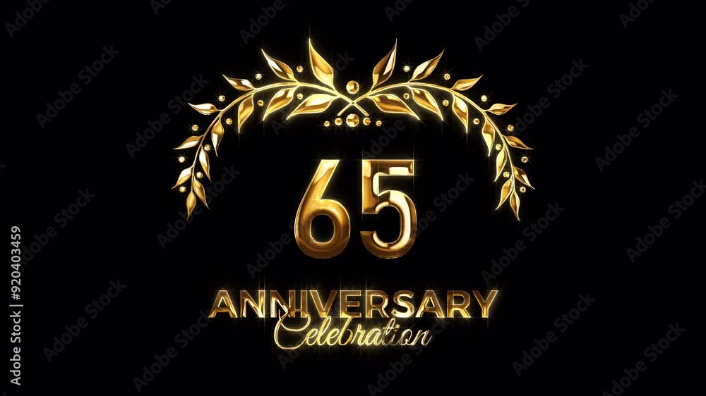 65th Anniversary Celebration. Happy 65 Years Anniversary Animation in ...