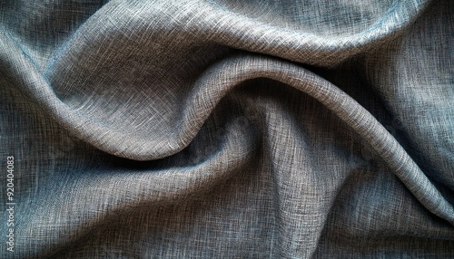 Draped Gray Fabric with Wrinkles and Texture