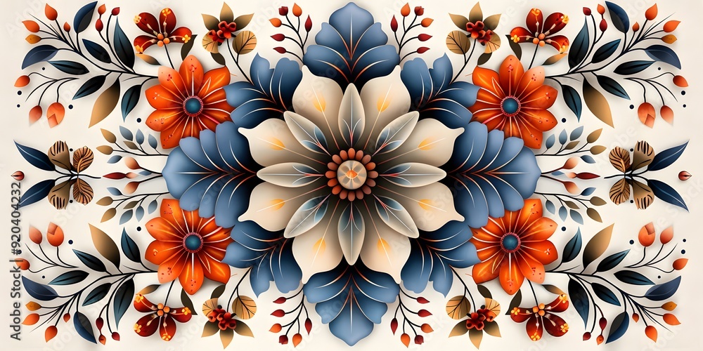 Malay design with intricate floral and geometric shapes Malay design with intricate floral and geometric shapes