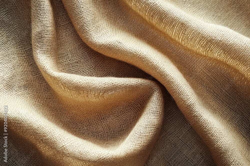 Close-up of Wrinkled Brown Burlap Fabric Close-up of Wrinkled Brown Burlap Fabric