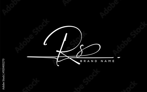 RS letter beauty handwriting vector logo.