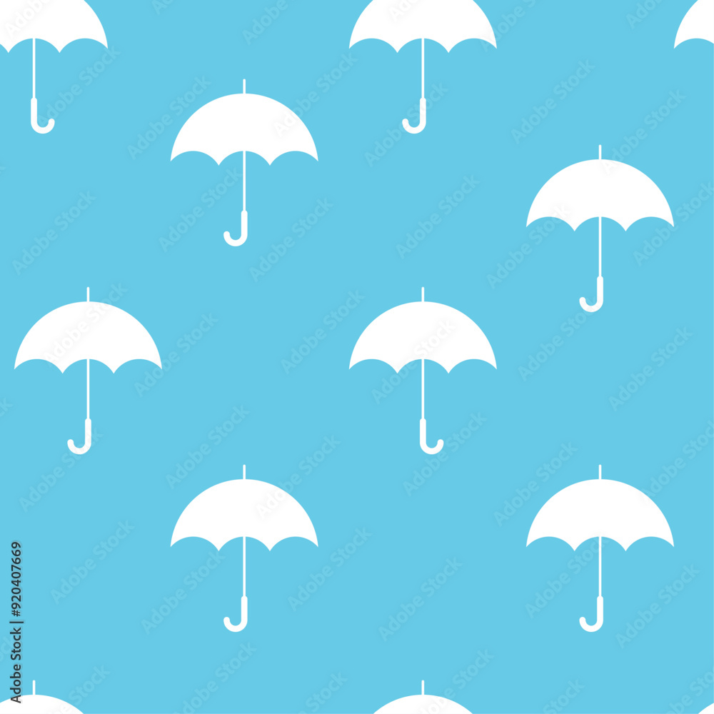White umbrella seamless pattern White umbrella seamless pattern
