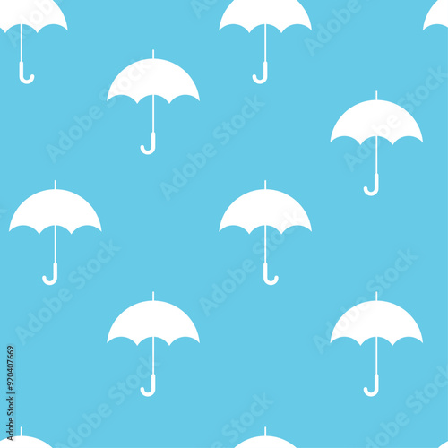 White umbrella seamless pattern