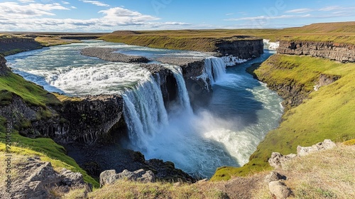 panoramic waterfall Beautiful