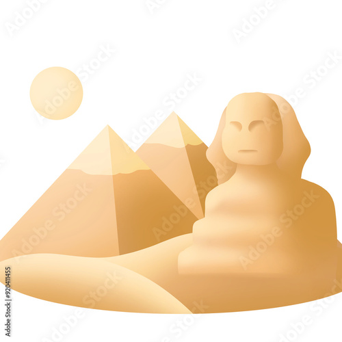 sphinx and pyramids sticker decoration graphic