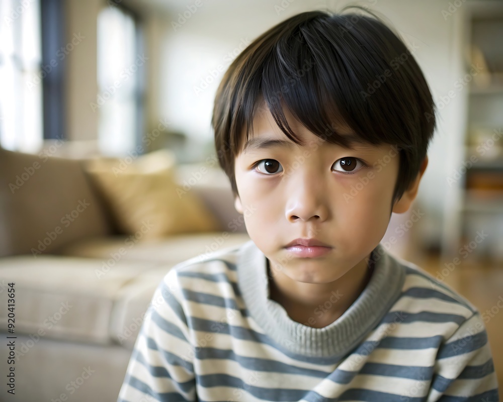 Portrait of a Young Boy with a Serious Expression. Portrait of a Young Boy with a Serious Expression.