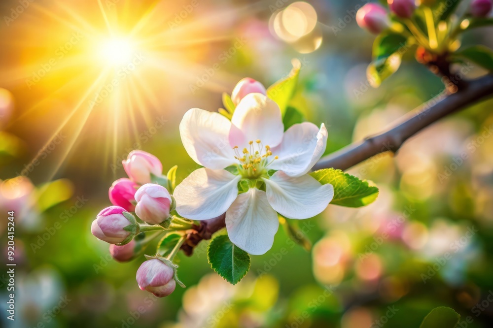 Close up Apple Blossom in Sunlight. Close up Apple Blossom in Sunlight.
