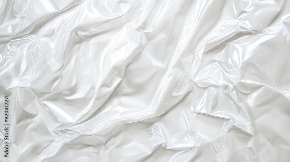 Fototapeta premium Abstract White Plastic Texture with Crinkles and Folds