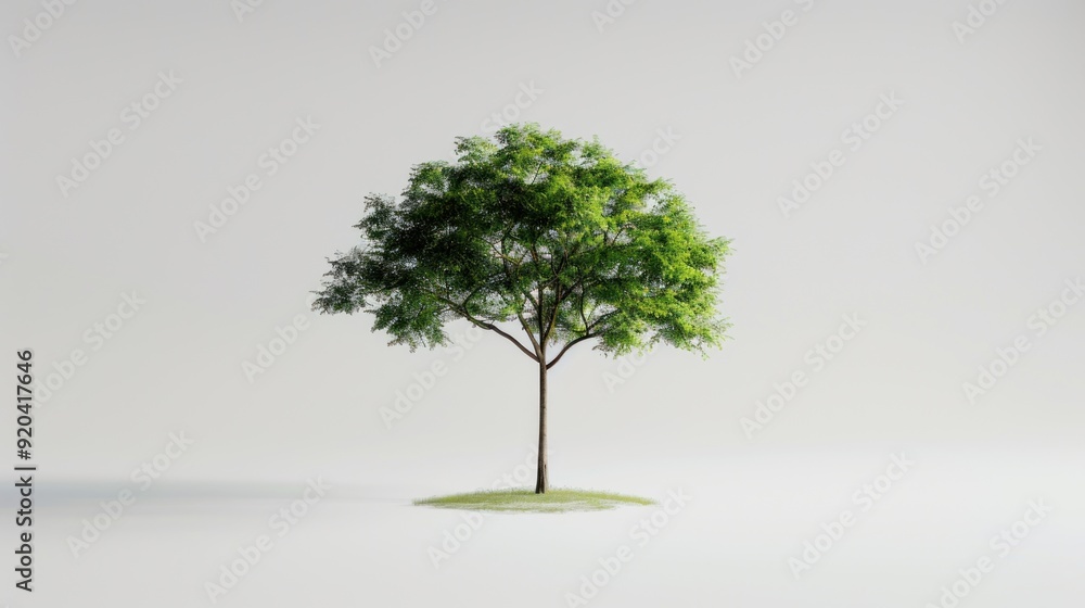 Single Tree Against a White Background Single Tree Against a White Background