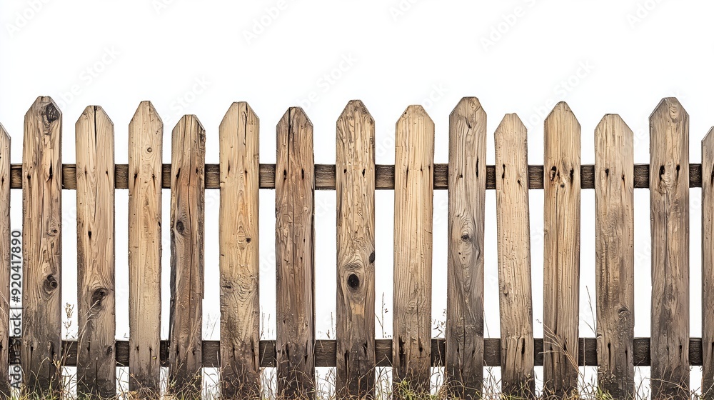 Wooden Fence Isolated on White Background Wooden Fence Isolated on White Background