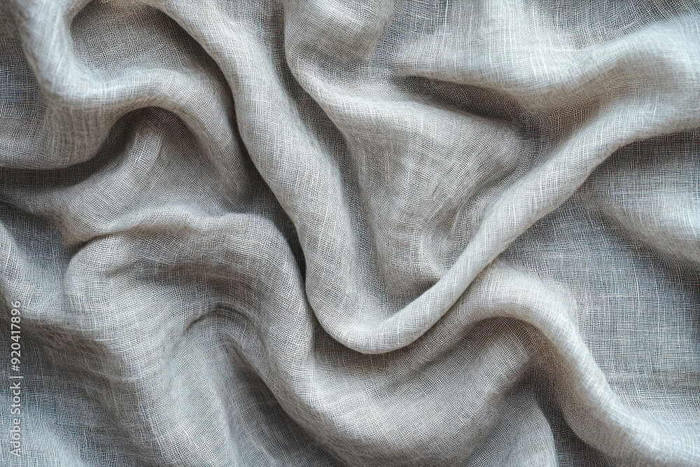 Wrinkled Gray Fabric Texture Close-Up Wrinkled Gray Fabric Texture Close-Up