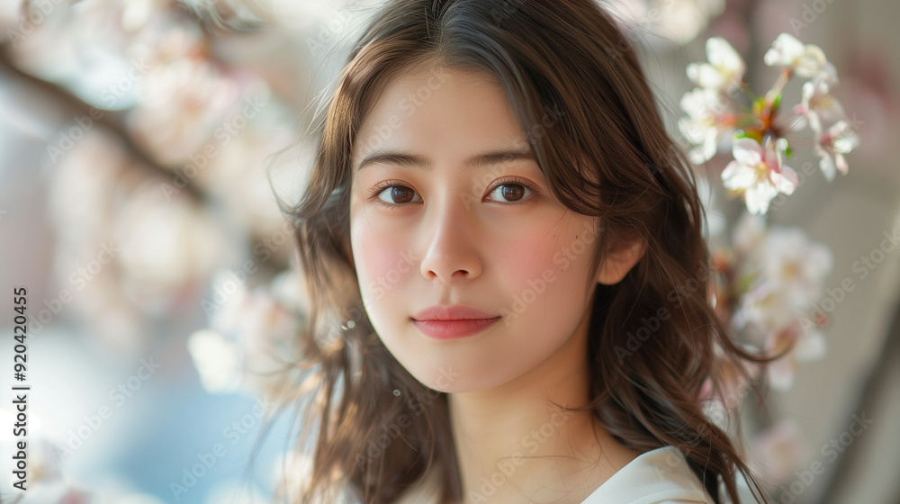 Elegant Japanese Woman in Traditional Kimono with Serene Expression and Floral Pattern in Soft Light Portrait Photography Elegant Japanese Woman in Traditional Kimono with Serene Expression and Floral Pattern in Soft Light Portrait Photography