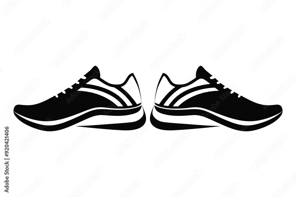 Running Shoes Icon Silhouette Illustration Running Shoes Icon Silhouette Illustration