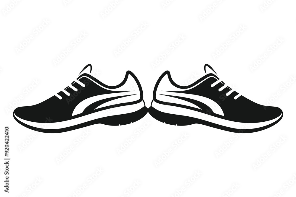 Running Shoes Icon Silhouette Illustration