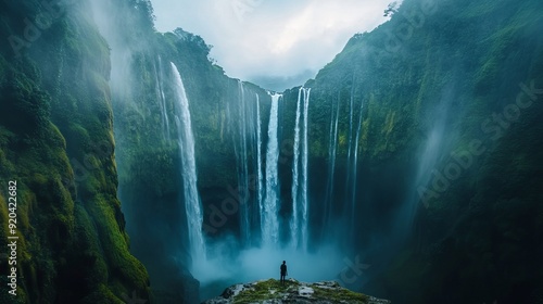 Madakaripura Waterfall, located within the Bromo Tengger Semeru National Park, is the largest waterfall in East Java.