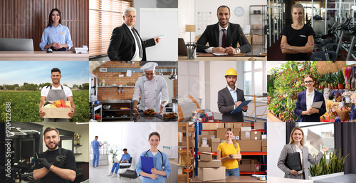 Принти на полотні Confident people of different occupations, collage of portraits
