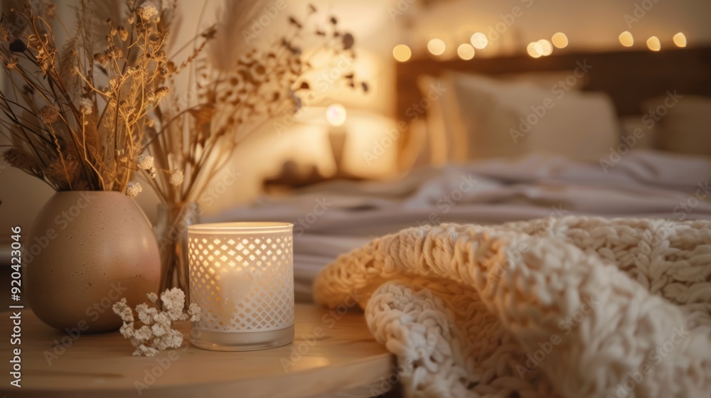 Cozy Bedroom with Candlelight Cozy Bedroom with Candlelight