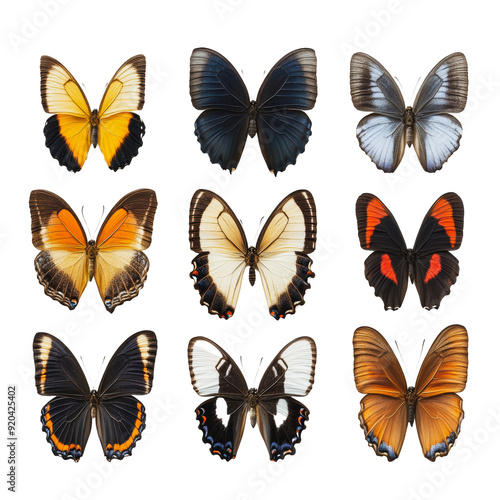 PNG Butterflies on a white background