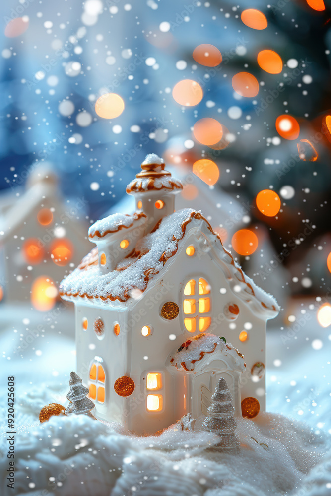 Macro View of Festive Porcelain Houses Macro View of Festive Porcelain Houses