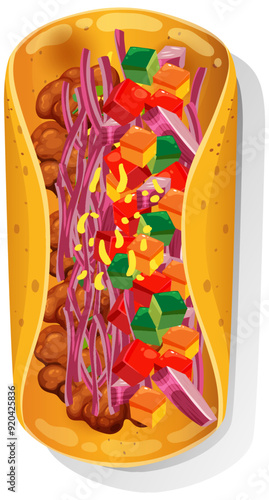 Colorful Mexican Food Illustration