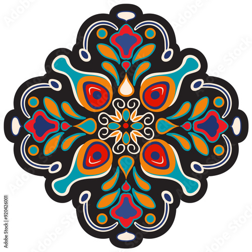 Colorful Mexican Folk Art Design
