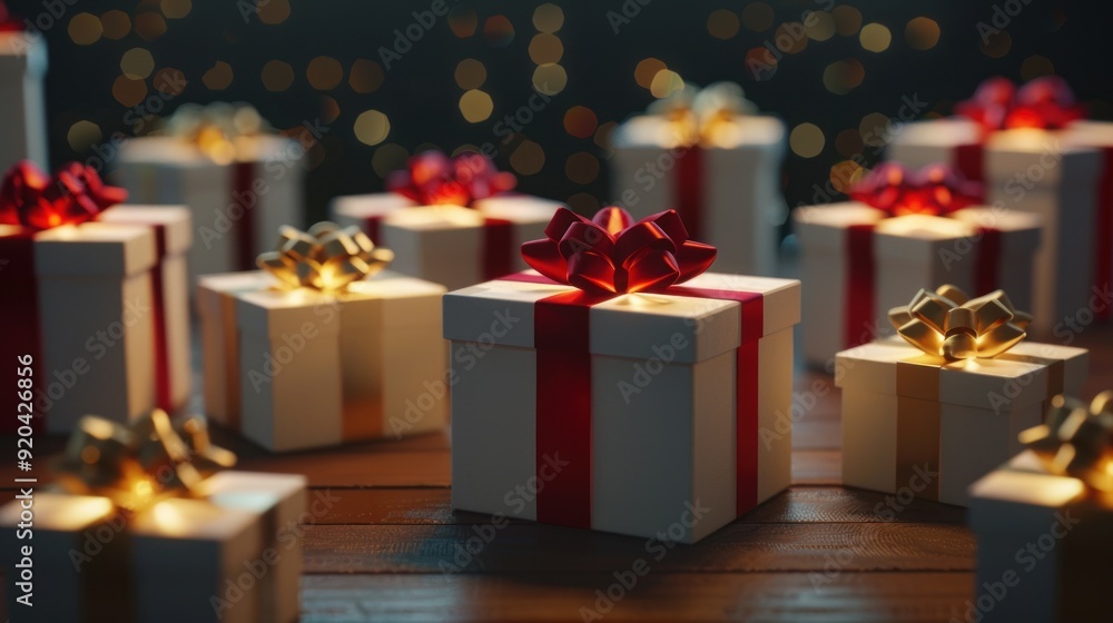 Christmas Gift Boxes with Glowing Lights Christmas Gift Boxes with Glowing Lights