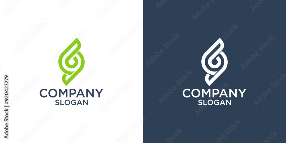 letter s abstract leaf monogram with green color logo design vector letter s abstract leaf monogram with green color logo design vector