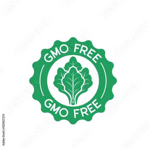 symbol of gmo free, gmo free label, vector art.