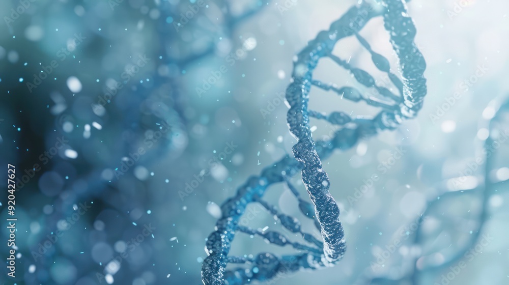 DNA Double Helix - A Blue Light Visualization DNA Double Helix - A Blue Light Visualization