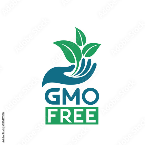 symbol of gmo free, gmo free label, vector art.