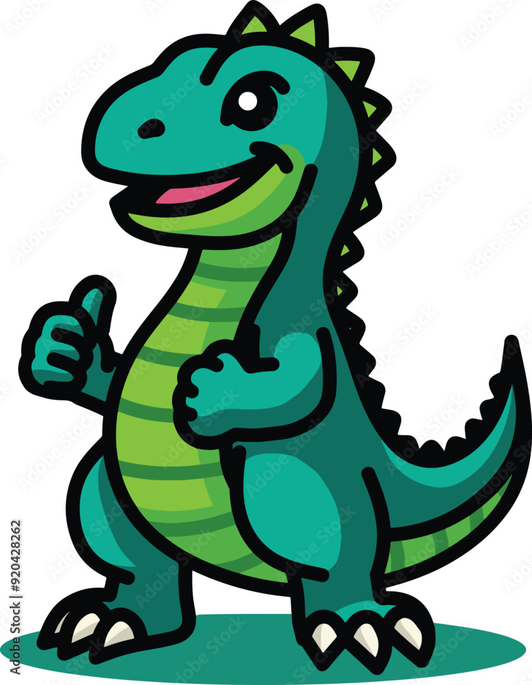 Fototapeta premium Cute Dinosaur Cartoon Mascot Illustration